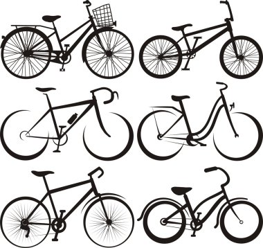Bike - silhouette and the outlines clipart