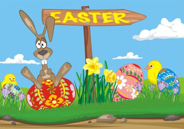 Easter - road sign clipart