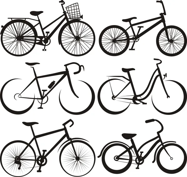 Bike - silhouette and the outlines — Stock Vector