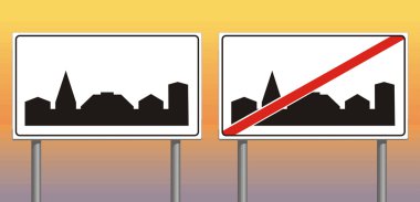 Built-up area - traffic sign clipart