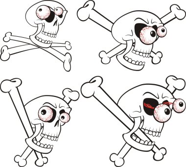 Cartoon skull and bones clipart