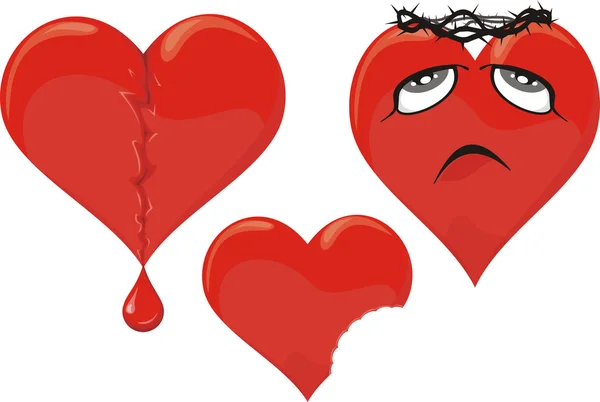 Coração ferido - amor infeliz — Vetor de Stock