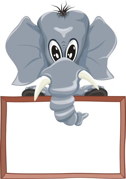 Elefant und Wegweiser — Stockvektor