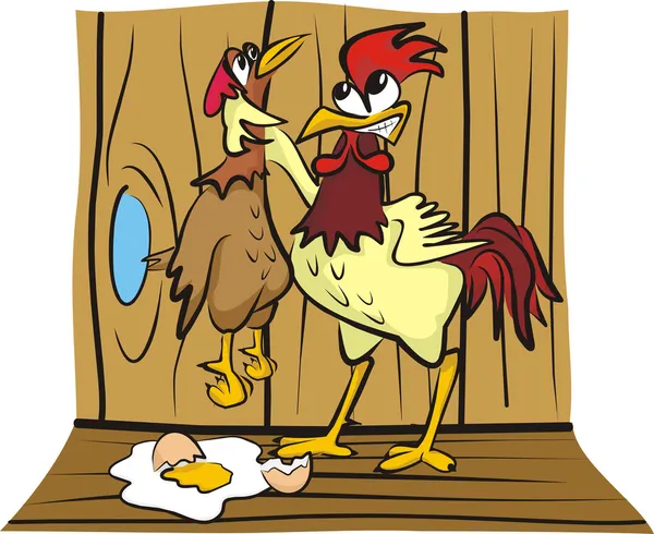 Na casa das galinhas - discutindo — Vetor de Stock