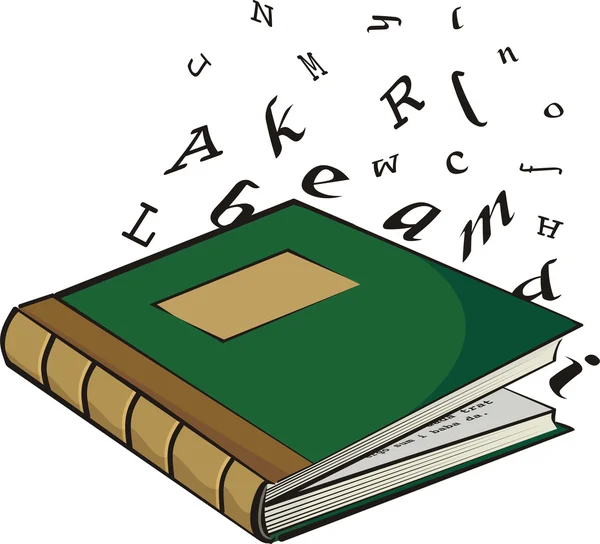 Schulbuch - die Buchstaben und Wörter — Stockvektor