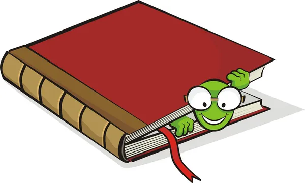 Книжный червь и книга — стоковый вектор