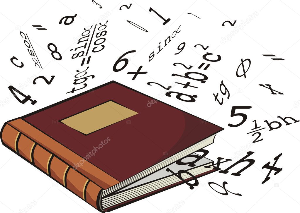 School textbook - numbers and mathematical formulas