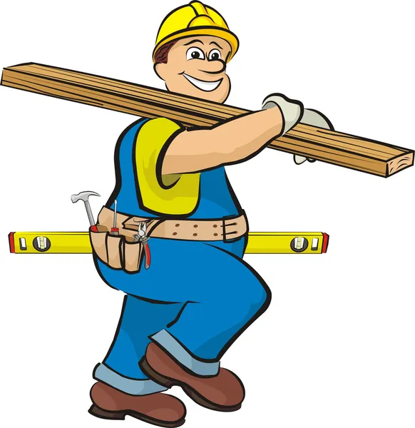 Carpenter on the construction — Stock Vector