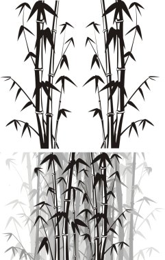 Bamboo background - black and white clipart