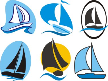 Sailing icons clipart