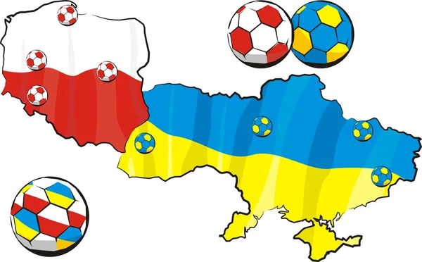European championship - poland and ukraine — Stock Vector
