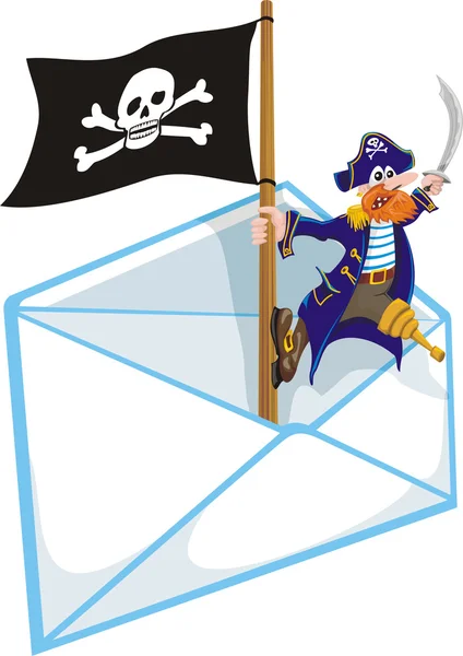 Piratkopiering - postlåda — Stock vektor