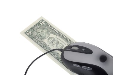 bir dolar ve bilgisayar faresi