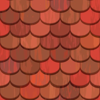 Seamless red clay roof tiles clipart