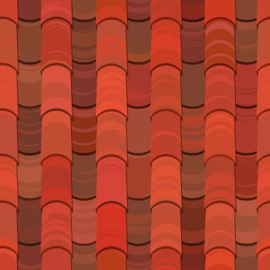 Seamless red clay roof tiles clipart