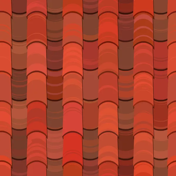 Tuiles de toit en argile rouge sans couture — Image vectorielle