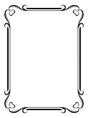 Calligraphy ornamental decorative frame with heart clipart