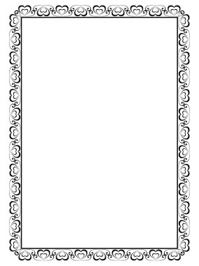 Calligraphy ornamental decorative frame with heart clipart