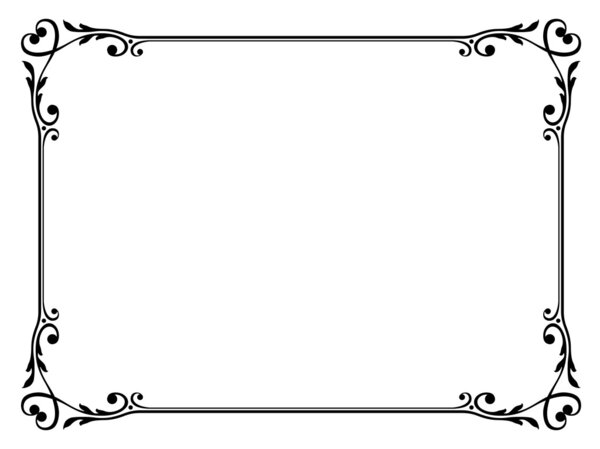 Calligraphy ornamental decorative frame with heart