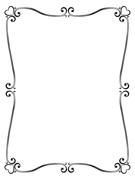 Caligrafía marco decorativo ornamental con corazón — Vector de stock