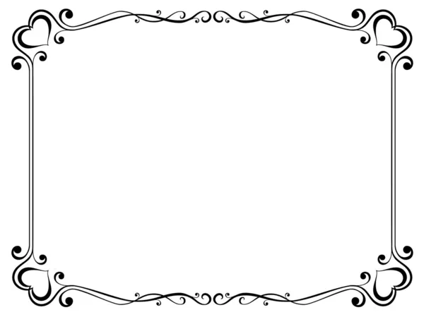 Caligrafía marco decorativo ornamental con corazón — Vector de stock