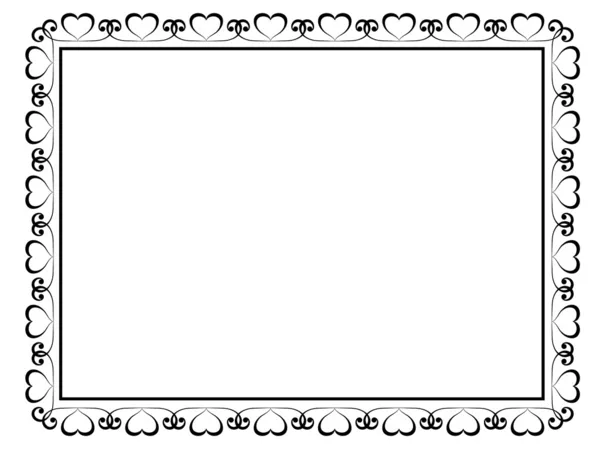 Calligrafia cornice decorativa ornamentale con cuore — Vettoriale Stock