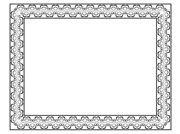 Caligrafía marco decorativo ornamental con corazón — Archivo Imágenes Vectoriales