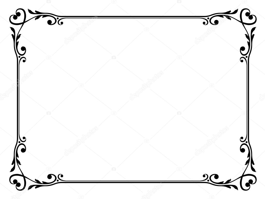Calligraphy ornamental decorative frame with heart