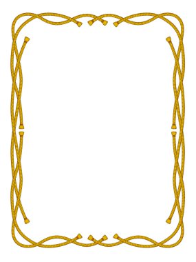 Frame from rope isolated on white clipart