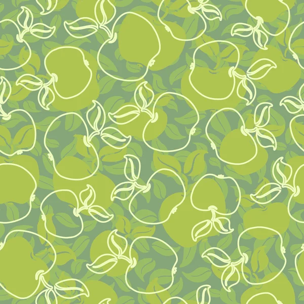 Manzanas abstractas con hojas de fondo transparente — Vector de stock