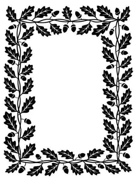 Чёрный силуэт из дубового листа — стоковый вектор