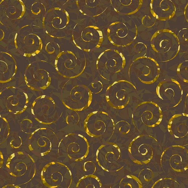 Abstrakt guld blommor sömlös bakgrundsmönster — Stock vektor