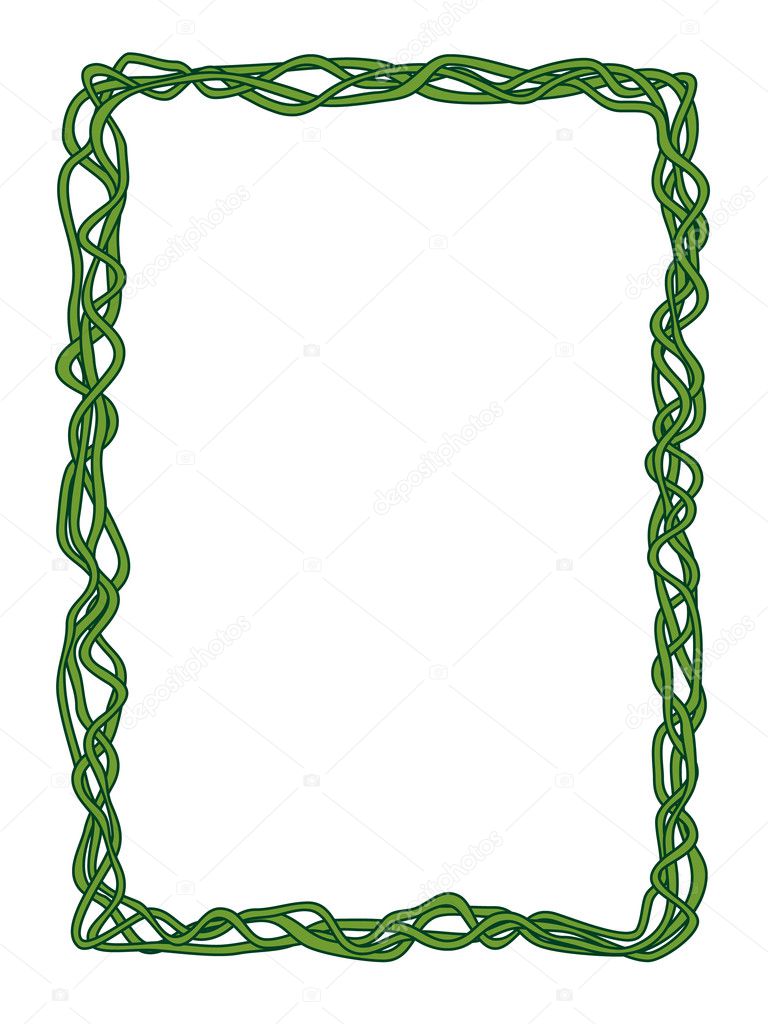 Green abstract liana decorative frame