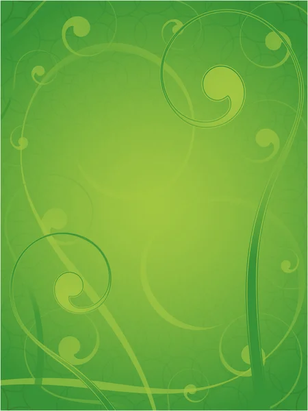 抽象花柄グリーン フレーム — ストックベクタ