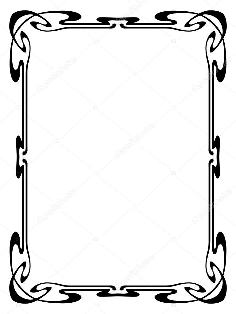 Art nouveau ornamental decorative frame — Stock Vector © 100ker #8284517