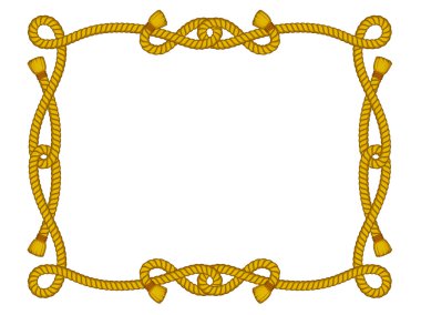 Rope frame isolated on white clipart