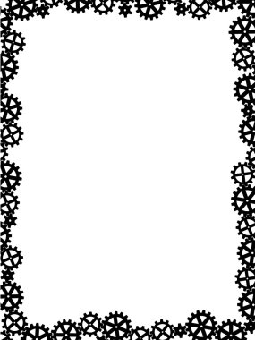 Vector different gears black like frame clipart