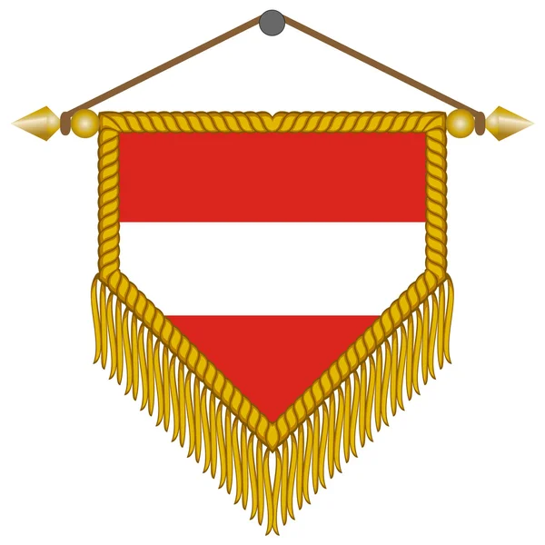 Bandera vectorial con la bandera de Austria — Vector de stock