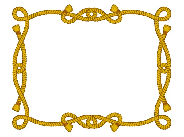 Cadre de corde isolé sur blanc — Image vectorielle