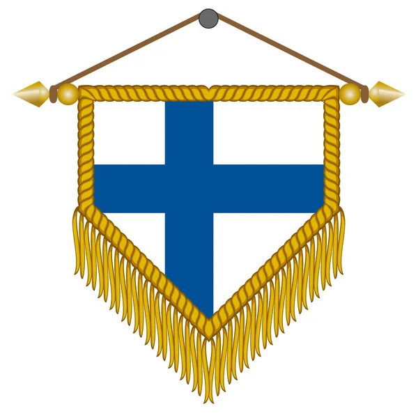 Vektor-Wimpel mit der Flagge Finnlands — Stockvektor