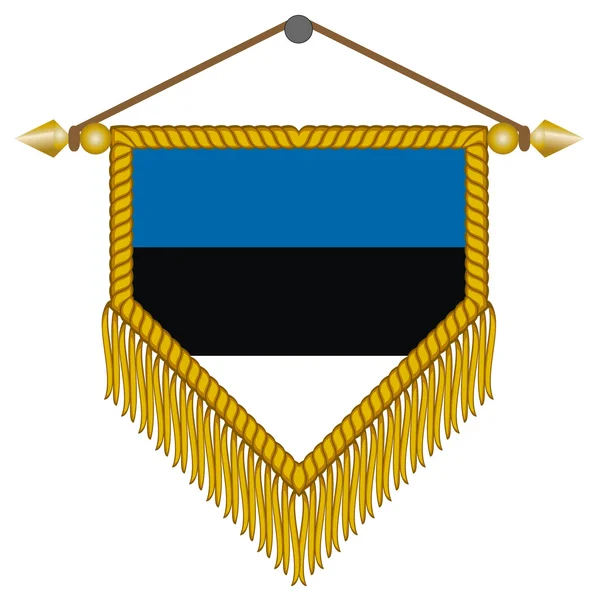Vektor-Wimpel mit der Flagge Estlands — Stockvektor