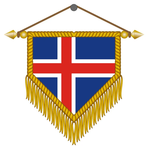 Векторное знамя с флагом Исландии — стоковый вектор