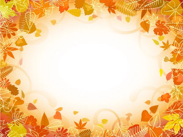 秋天叶帧，文本的空间 — 图库矢量图片