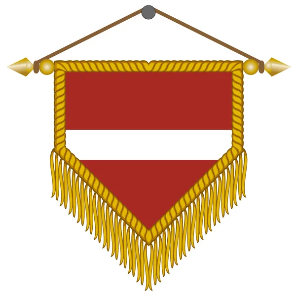 Vektor-Wimpel mit der Flagge Lettlands — Stockvektor