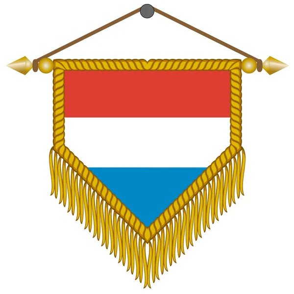 Banderín vectorial con la bandera de Holanda — Vector de stock