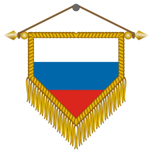 Vektor-Wimpel mit der Flagge Russlands — Stockvektor