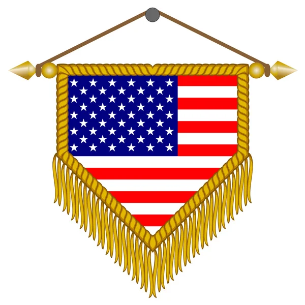 Vektor-Wimpel mit der Flagge der USA — Stockvektor