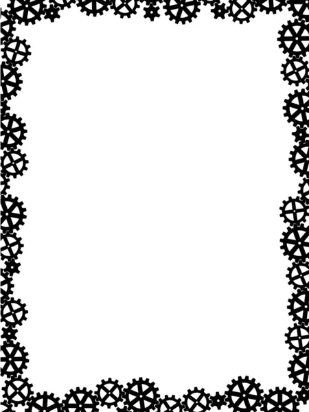 Vector de diferentes engranajes negro como marco — Archivo Imágenes Vectoriales
