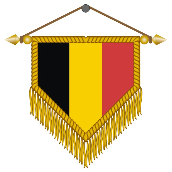 Wektor proporzec z banderą Belgii — Wektor stockowy