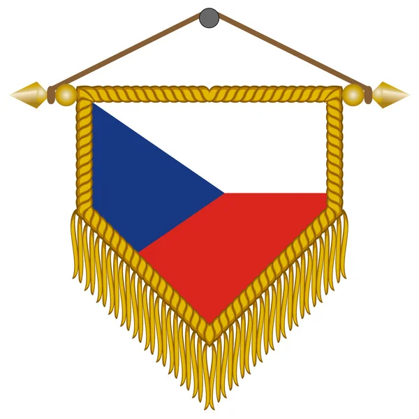 Wimpel mit der Flagge der Tschechischen Republik — Stockvektor